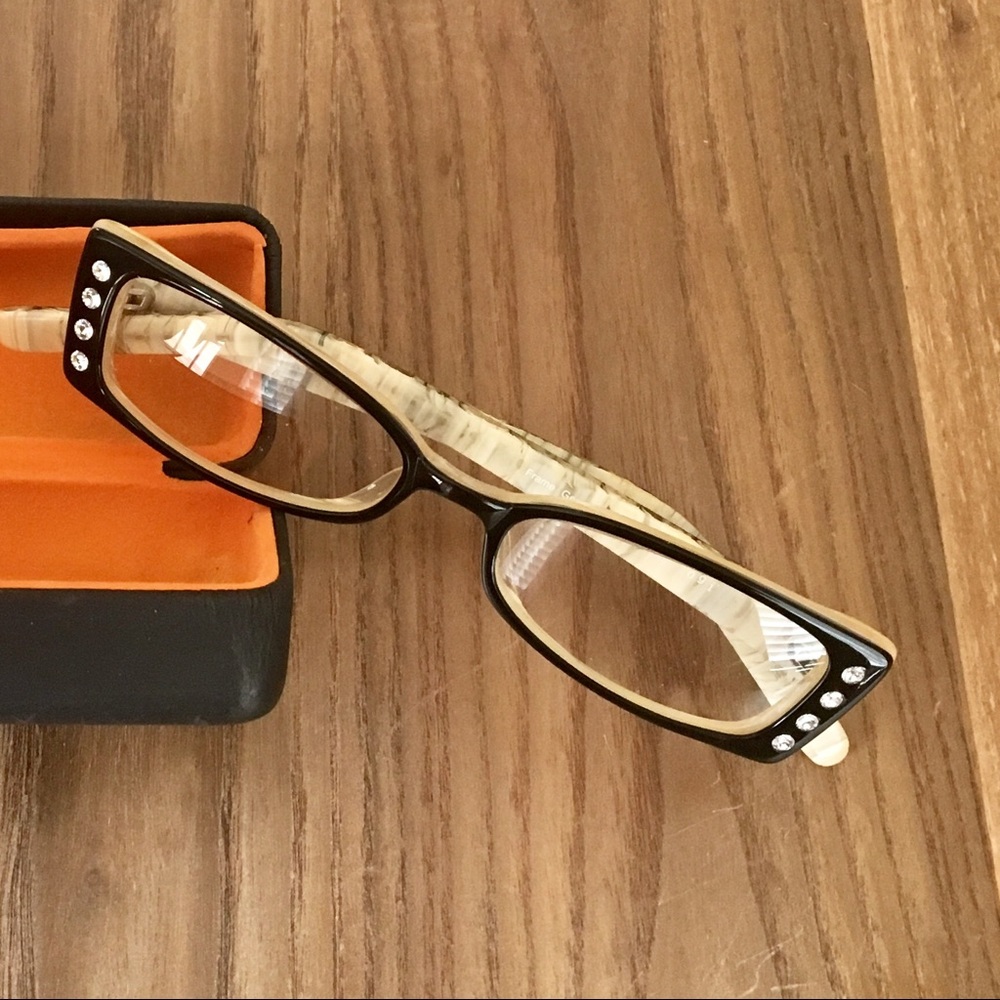 Crystal Black Pearl Prescription Eyeglasses Frames